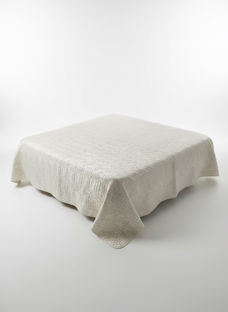 Couvre lit deux places en beige clair