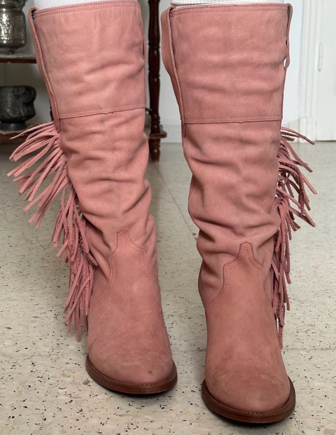 Bottes western suede leather