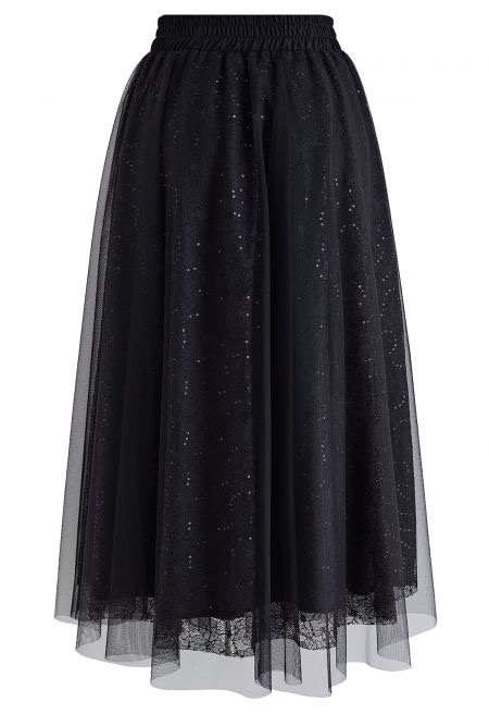 Jupe tulle pailletée stradivarius