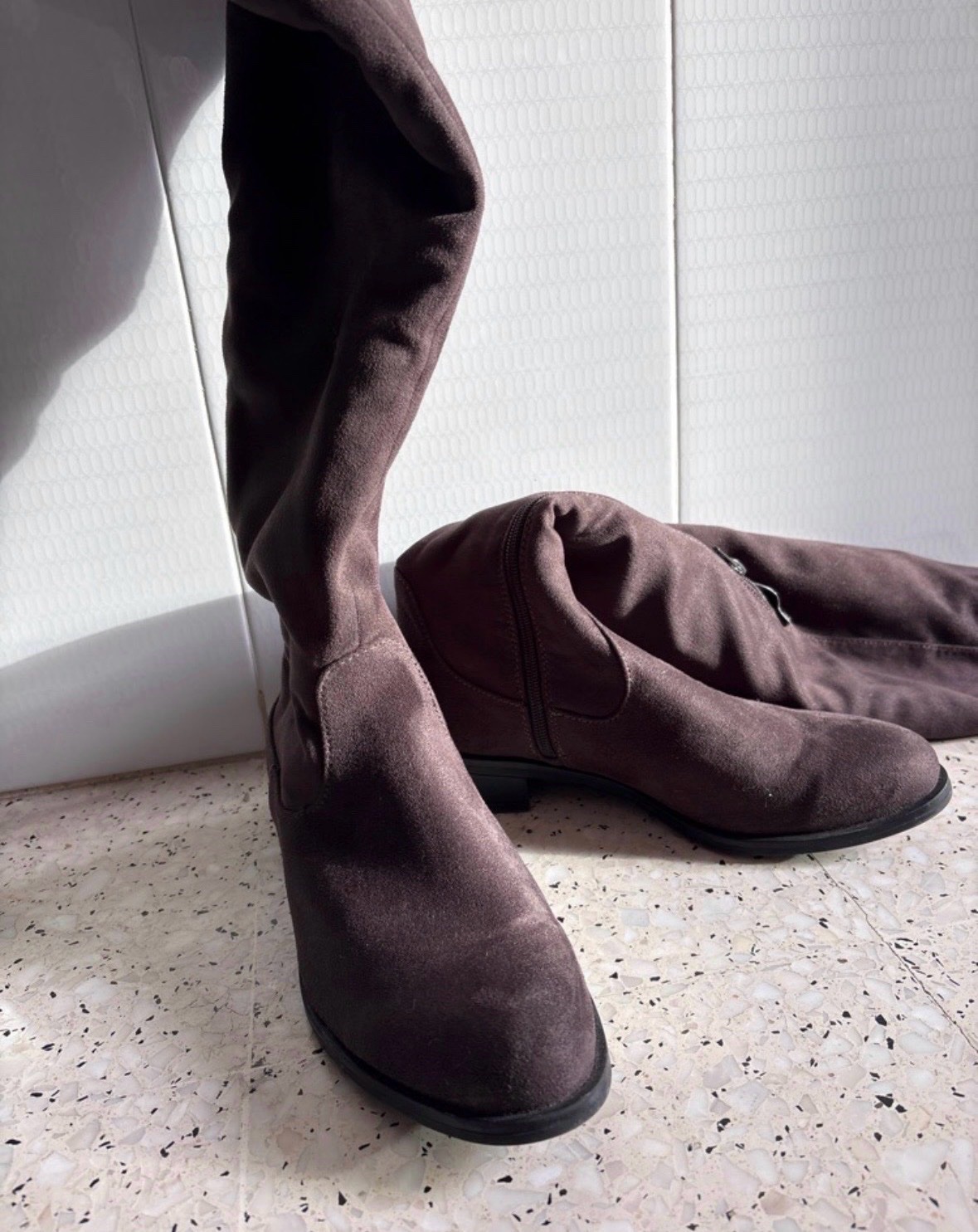 Bottes chamois faux daim cuissard