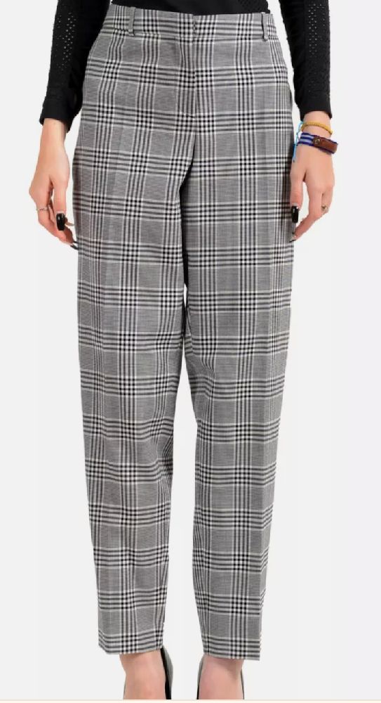 Pantalon en carreaux noir/blanc