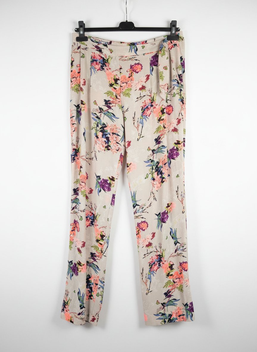 Pantalon large avec motifs floral 