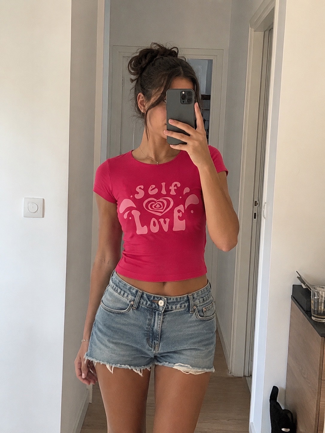 T-shirt rose « Self Love » – Taille S