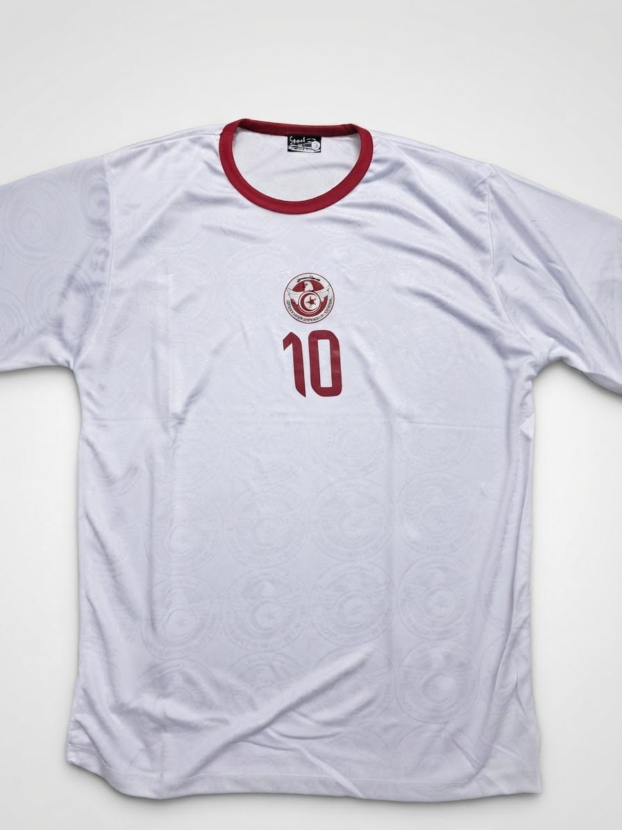 T shirt Maillot Équipe Nationale Tunisienne 🇹🇳 – Blanc – N°10 – Taille 3XL – Neuf