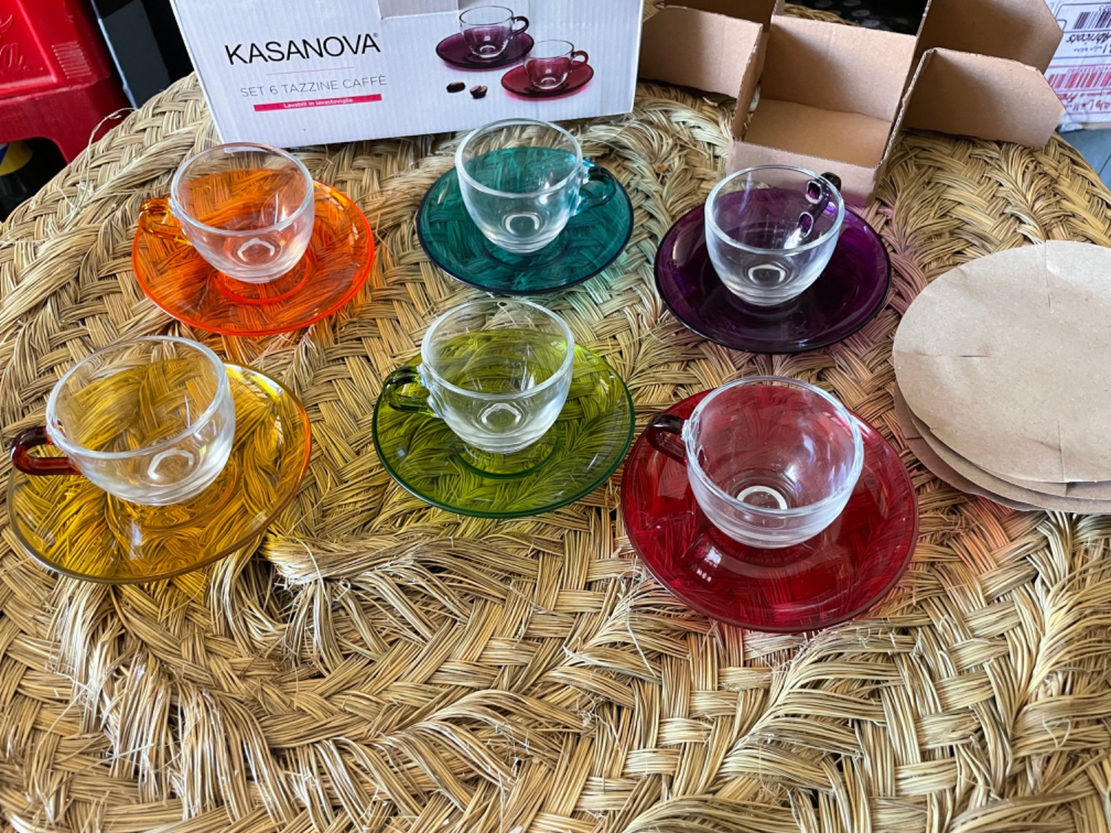 6 verres a café noir