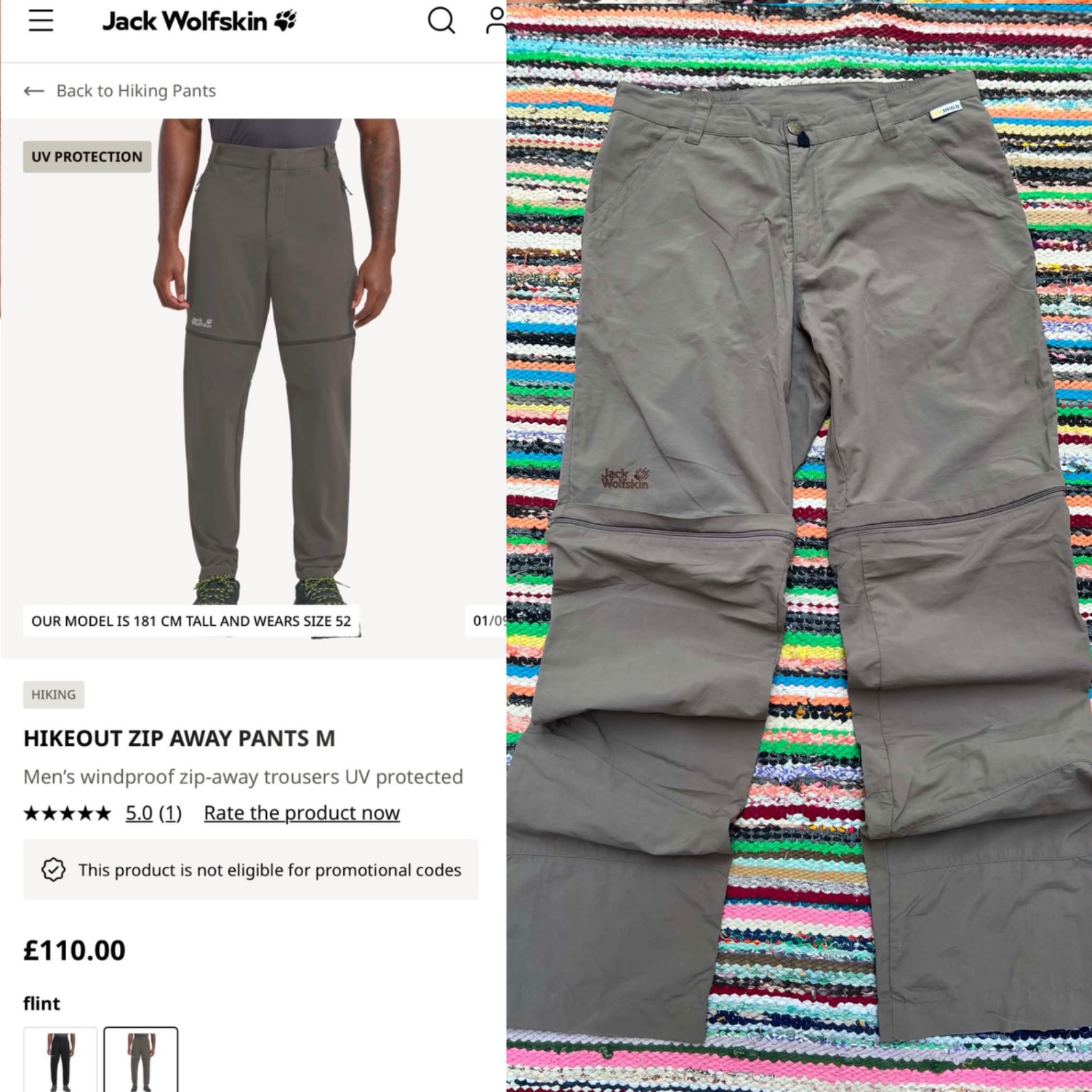 Pantalon Jack Wolfskin convertible 