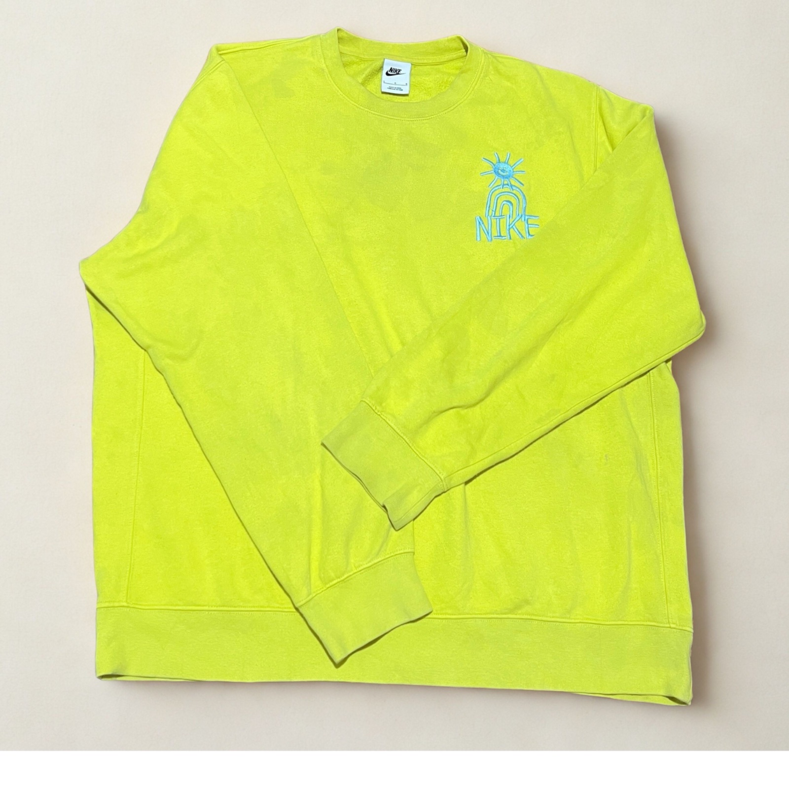 Nike sweatshirt bright yellow size L 