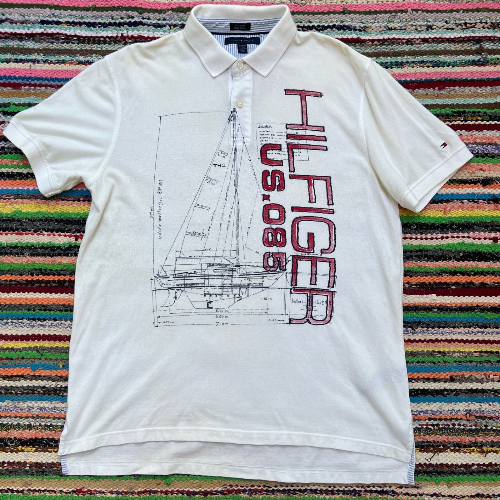 Vintage neutical Tommy Hilfiger US085 Polo 