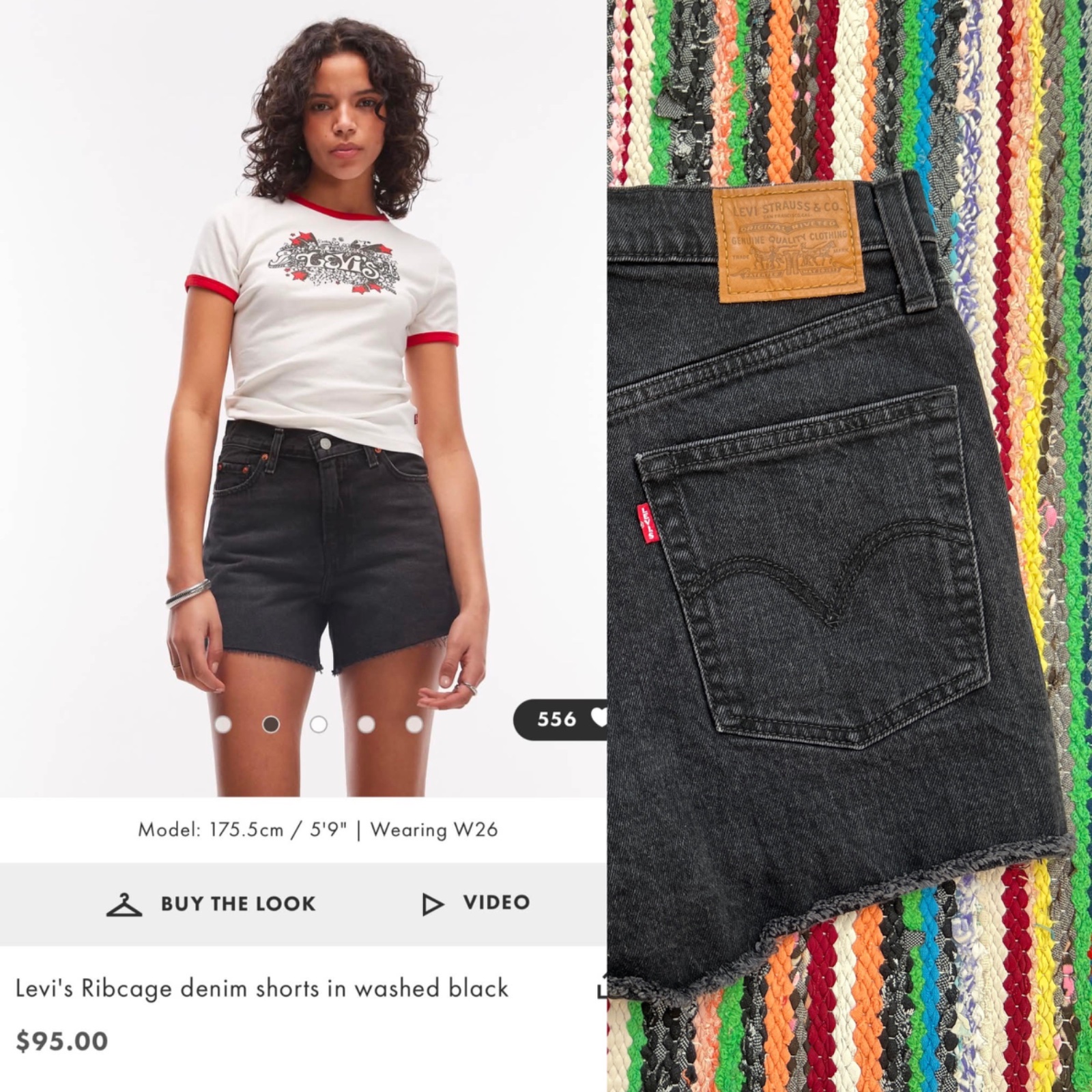 Levi's Ribcage denim short 