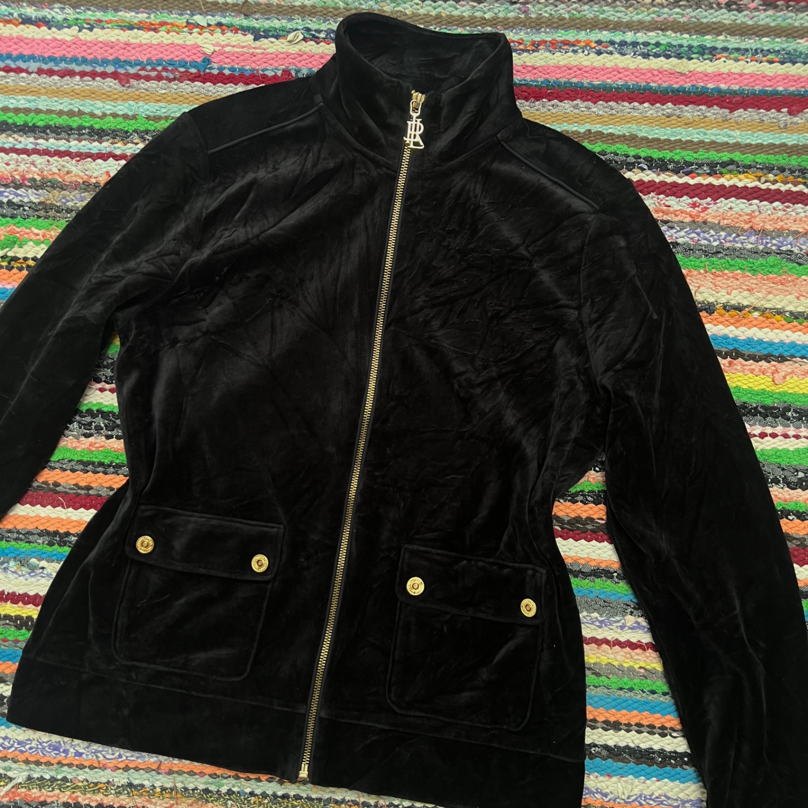 Veste Lauren Ralph Lauren Velour de coton Noir 
