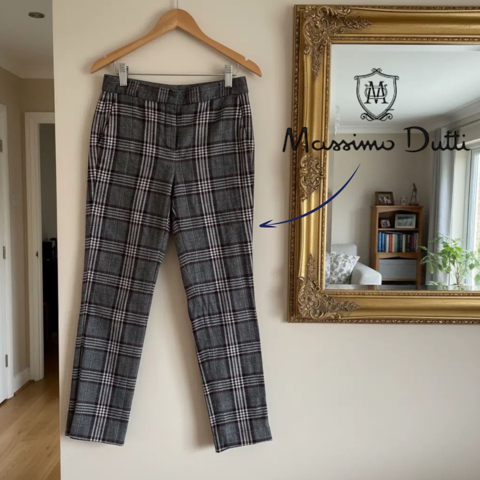 Pantalon Tartan Massimo Dutti - femme - taille 36 - pantalon chic bureau 