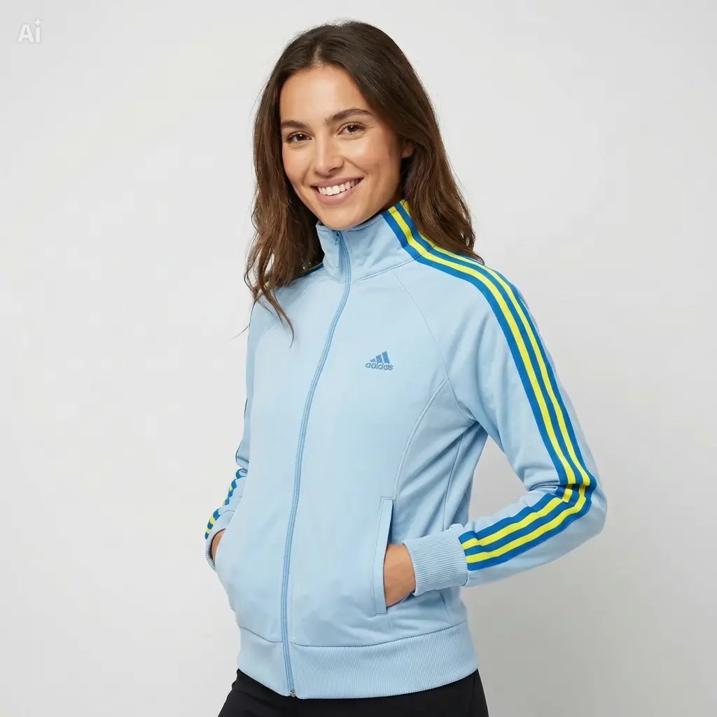 Veste Adidas Vintage Bleu ciel 🩵 coupe fitted Y2K sporty Chic , piéce Rare et unique Sois Unique ❤️✌️