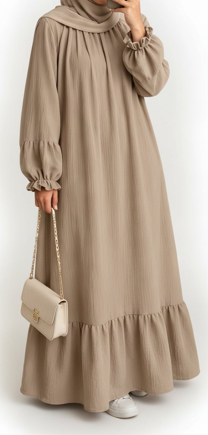 Robe longue á volants