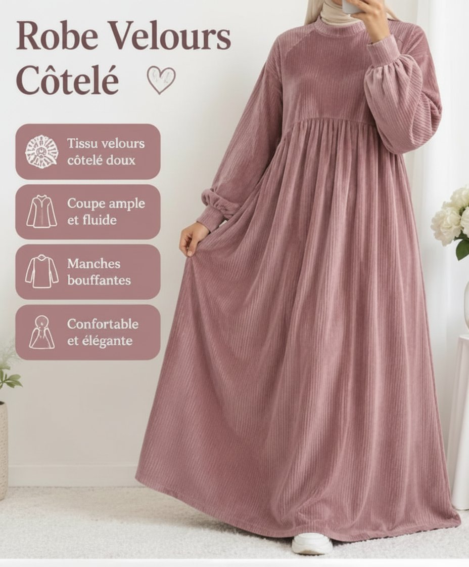 Robe Velours Baby Pink