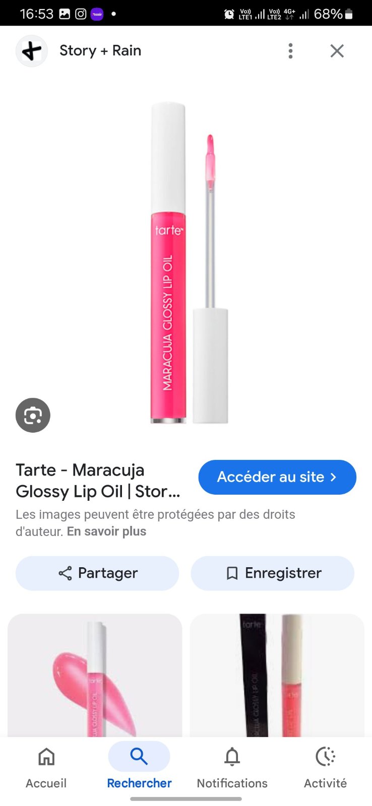 TARTE Lip oil neuf