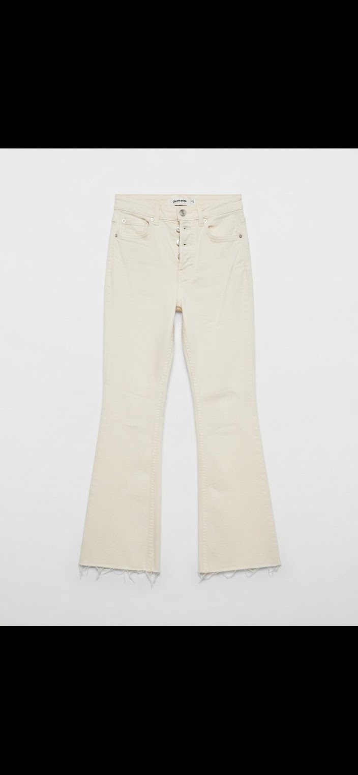 Jeans beige pâtes éléphant
