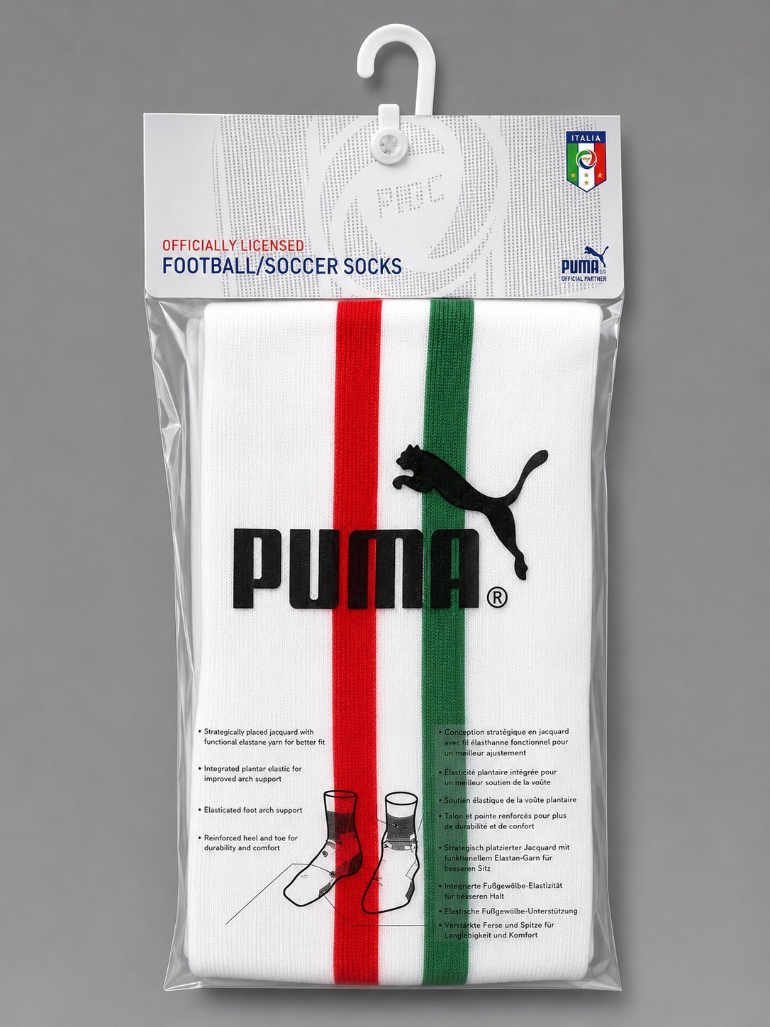Chaussettes de football Puma Italie FIGC Away Blanc– Neuves (EU 43-46)