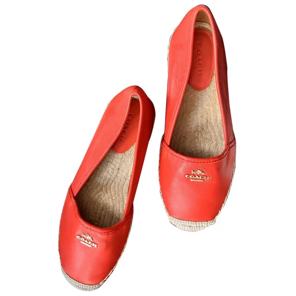 COACH RHODELLE OTGANISH RED LEATHER ESPADRILLE
