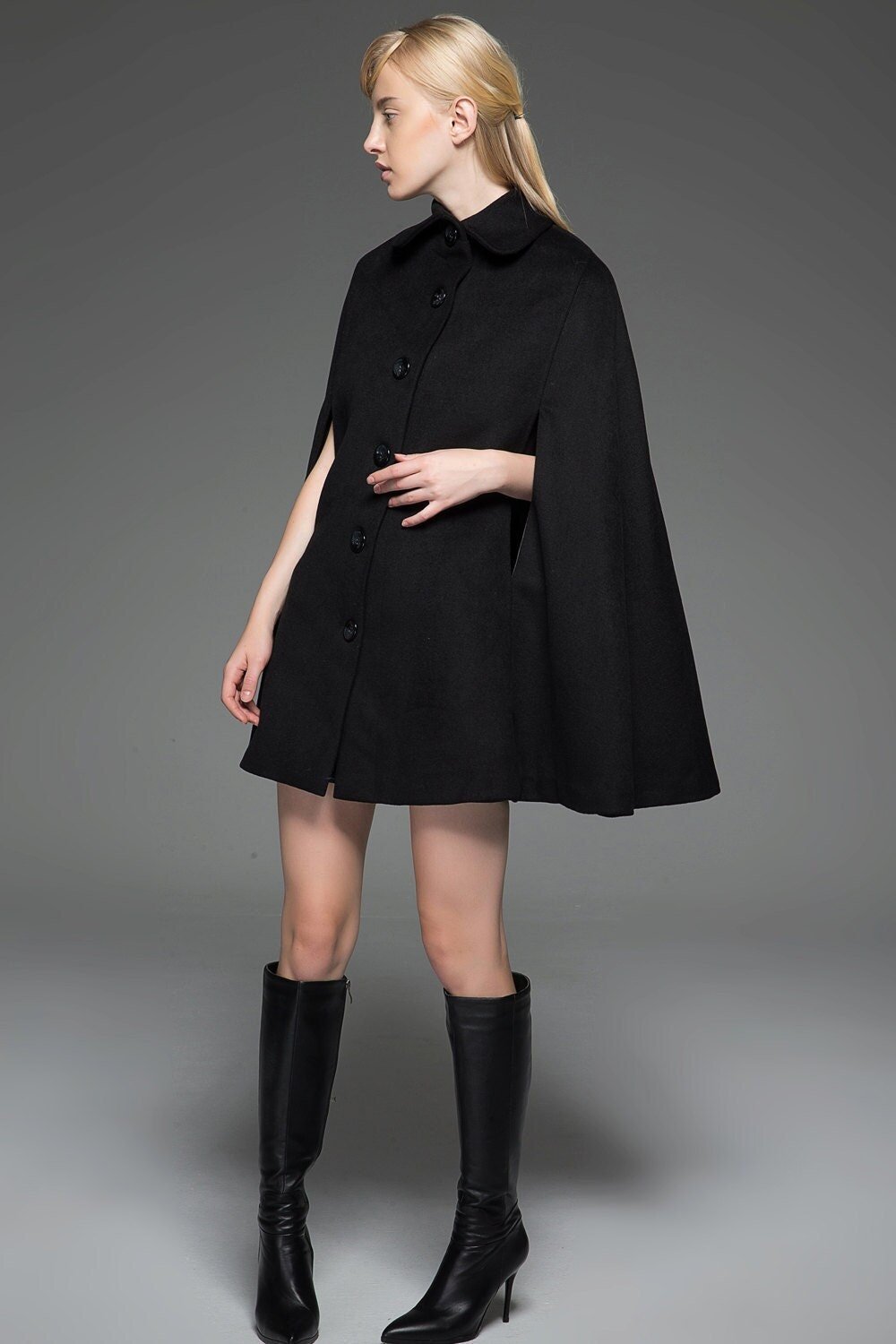 NAF NAF PARIS | MANTEAU CAPE EN LAINE VIERGE TROP STYLÉ 