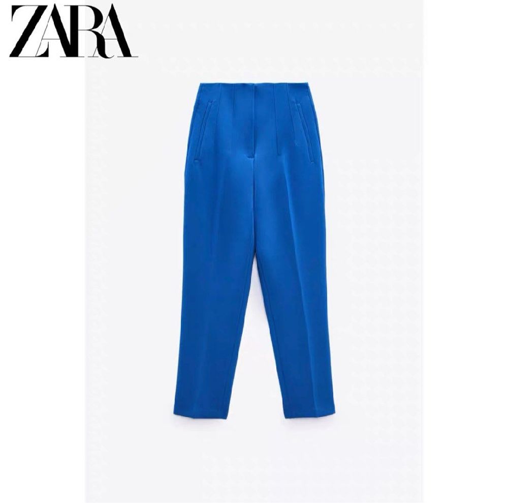 ZARA TROUSERS TOP SALE | PANTALON BASIQUE ZARA TAILLE HAUTE COULEUR BLEU ROI