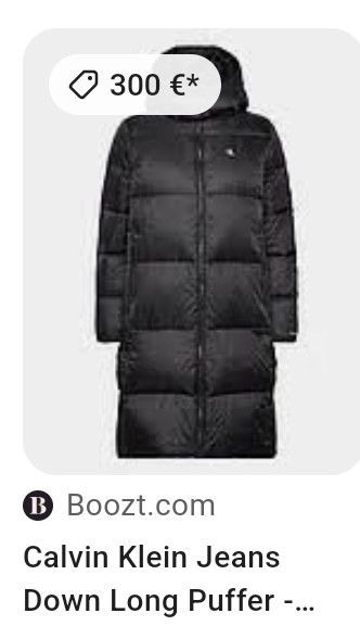 KALVIN KLEIN Black Long Puffer 