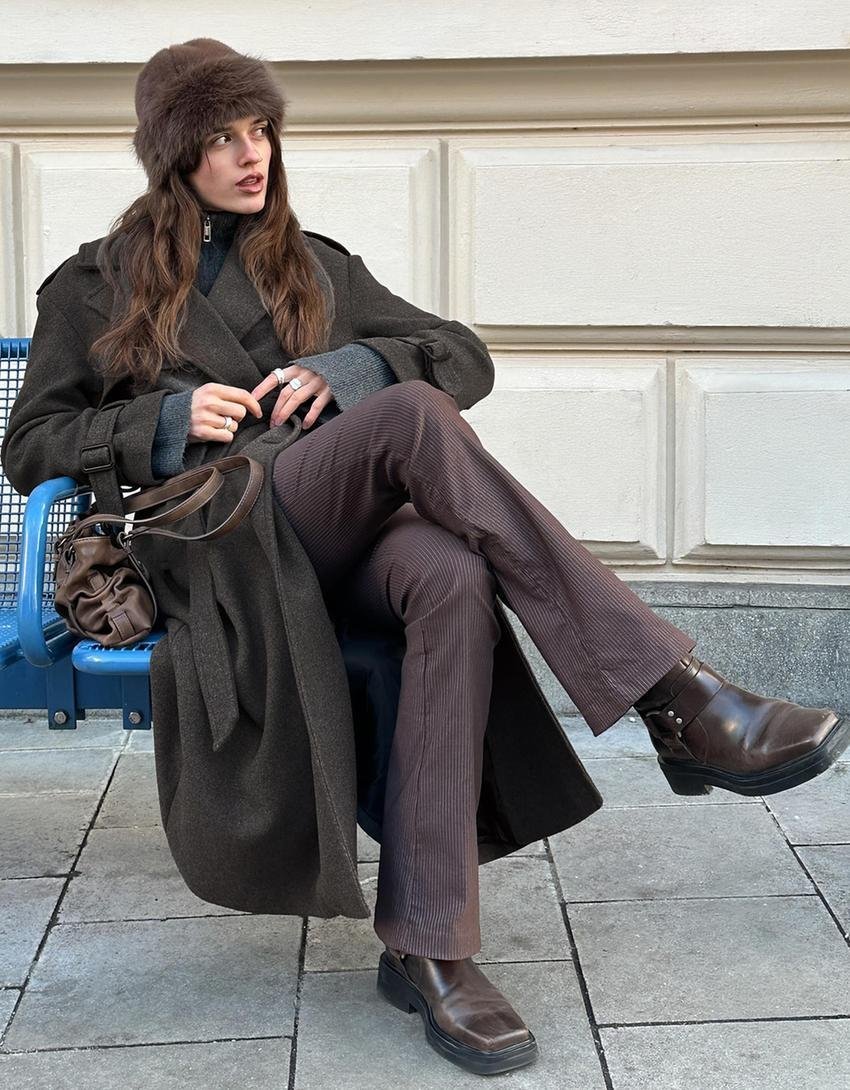 ESCADA BY MARGARETHA LEY AUTHENTIQUE | MA'TEAU EN LAINE VIERGE ET CACHEMIRE STYLE TRENCH COAT 
