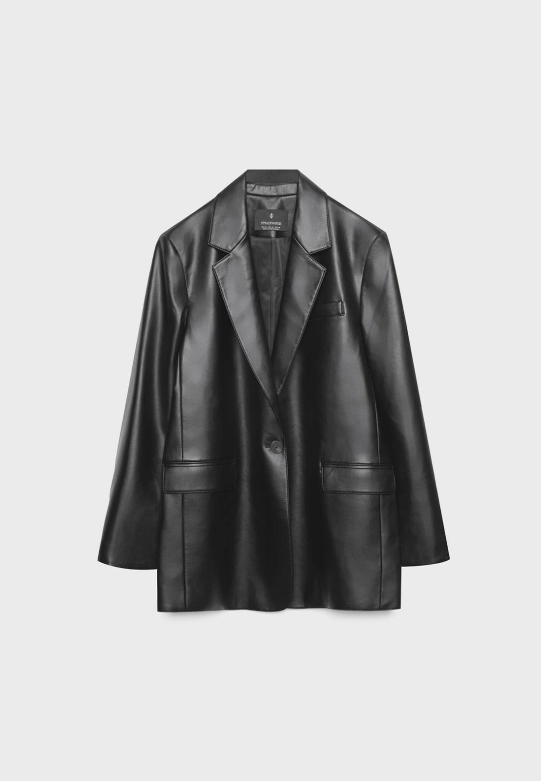WOMEN'S SMOOTH LEATHER SINGLE BREASTED BLAZER 