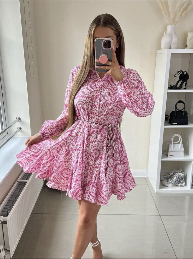 ZARA PINK PRINTED DRESS