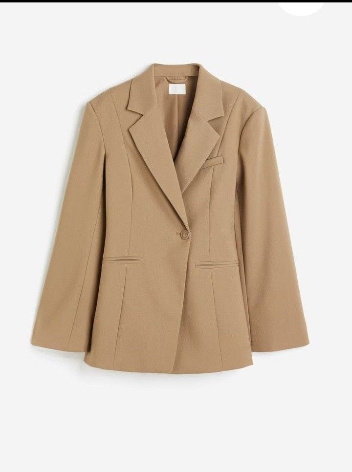 H&M | H&H DOUBLE-BREASTED BLAZER _ Couleur beige à manches fendues 