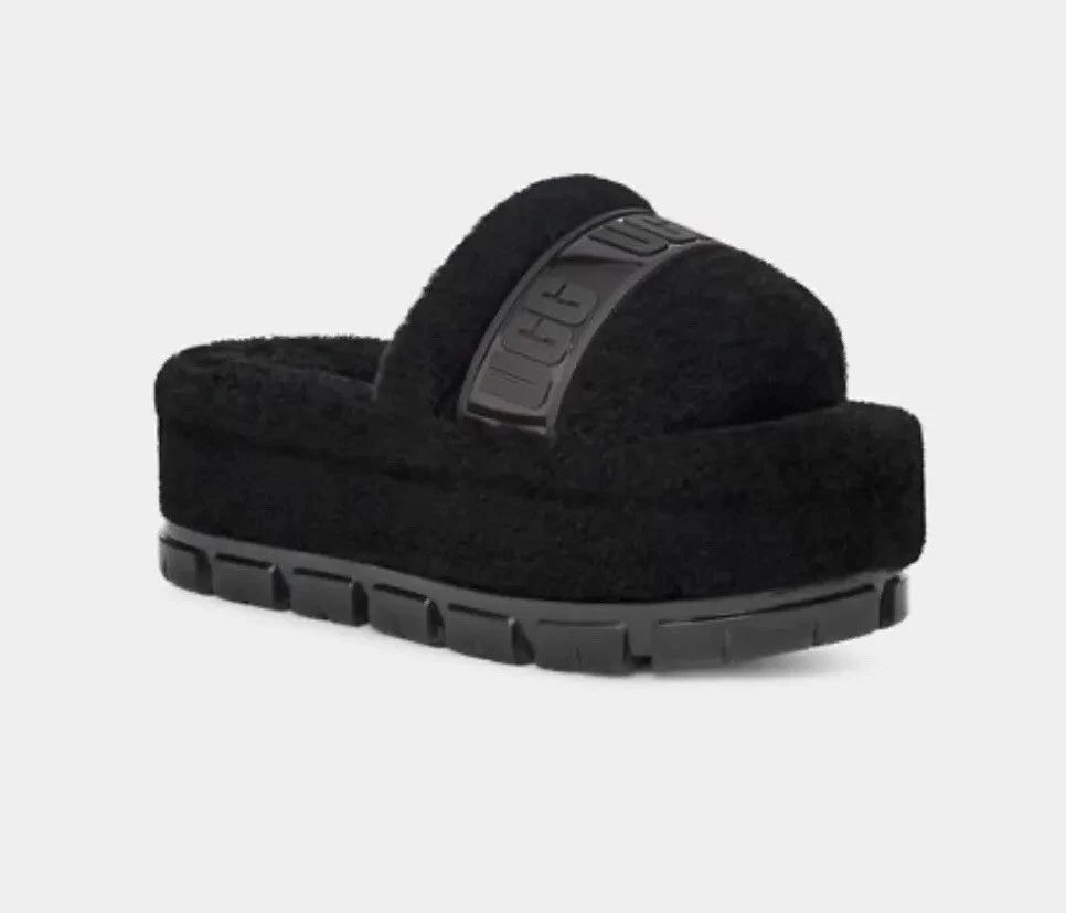 UGG | Sandales à plateformes UGG FLUFITTA CLEAR FLUFF SLIDE - Noir- AUTHENTIQUENoirzs