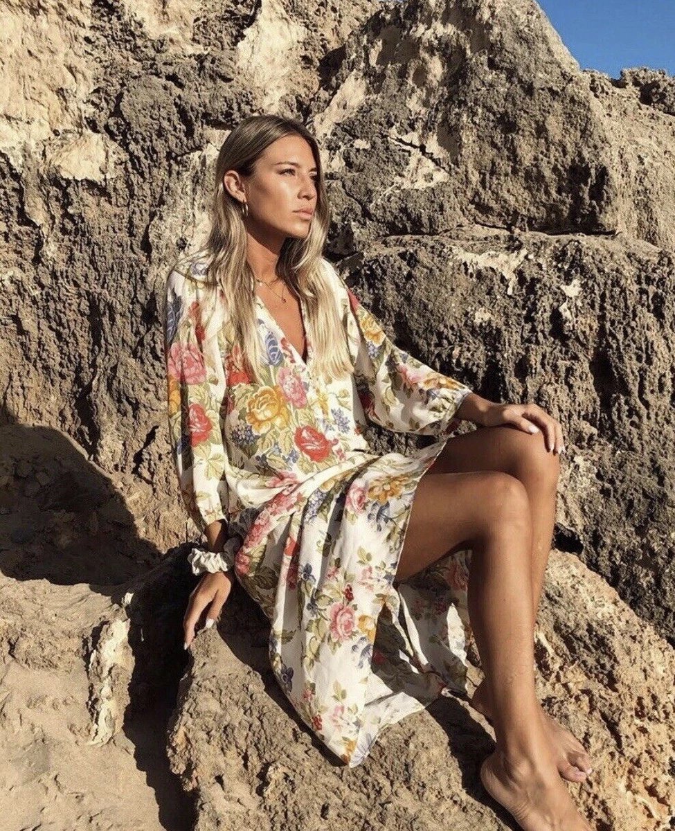 ZARA WOMEN'S DRESSES | ZARA PRINT FLORAL MIDI DRESS 