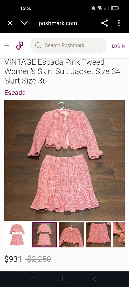 ESCADA PARIS |  VINTAGE ESCADA PINK TWEED SUIT SKIRT AND JACKET 