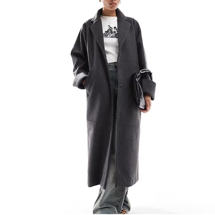 manteau maxi en laine et cachemire oversize // Brand : Petite mademoiselle couleur gris foncé tendance 