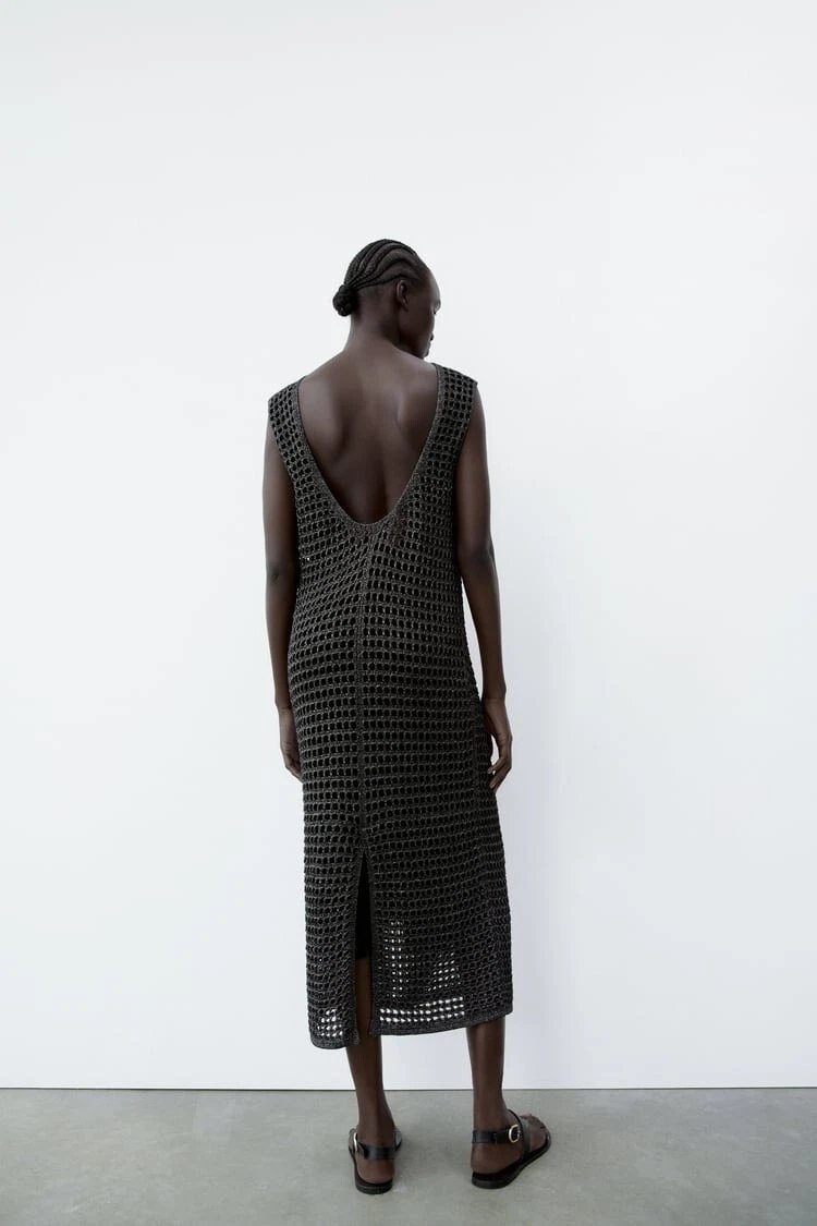 ZARA | DRESSES | ZARA WOMEN'S KHNIT DRESS WITH METALLIC THREED 