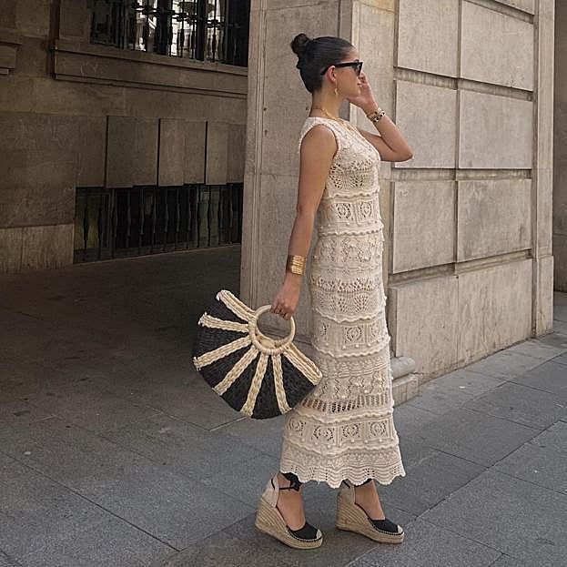 ZARA | ZARA CROCHET KNIT MIDI DRESS - SLEEVLESS 