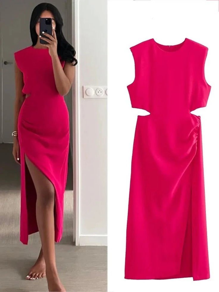ZARA PINK MIDI DRESS