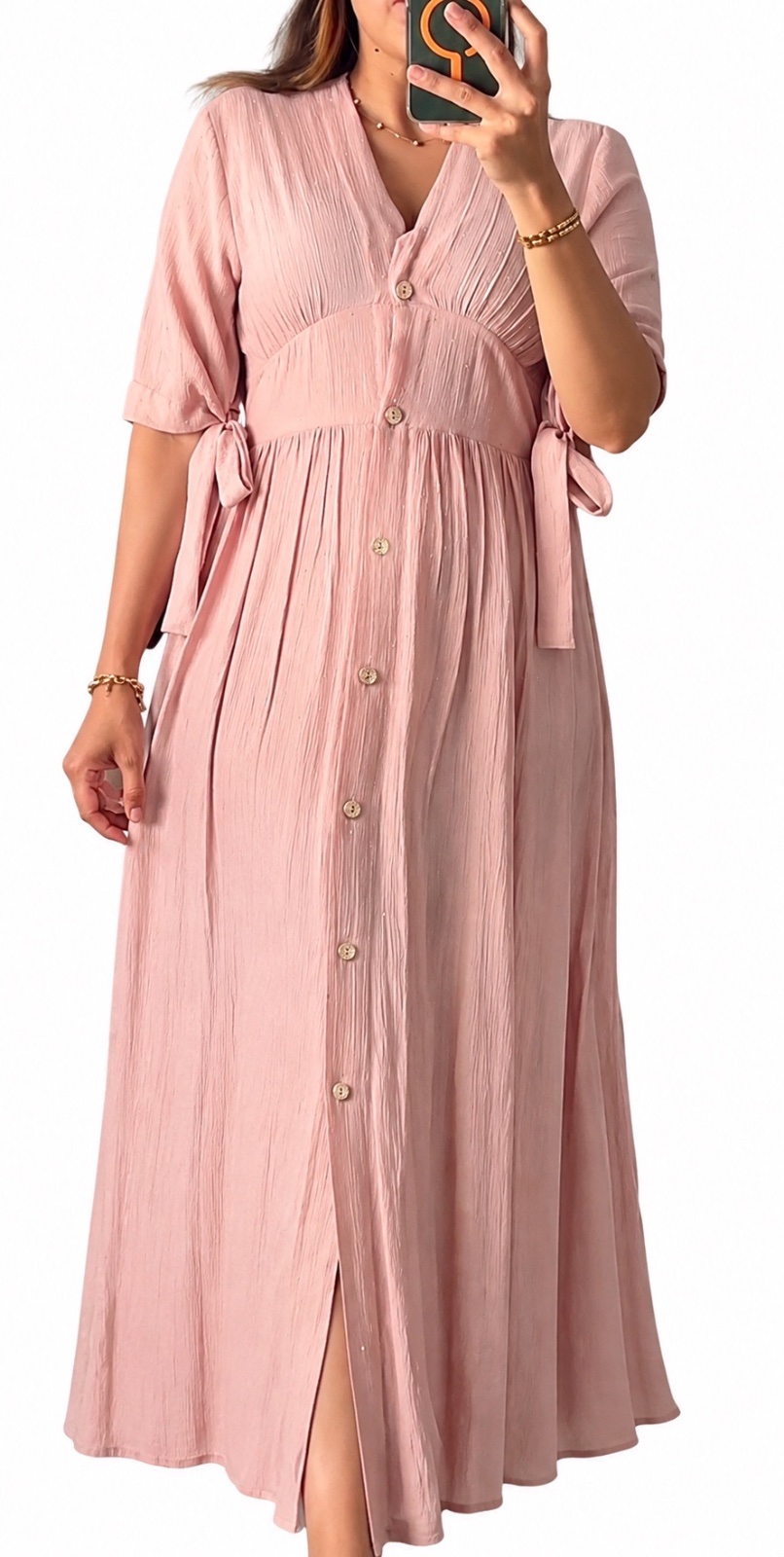 Robe rose poudré bling bling 