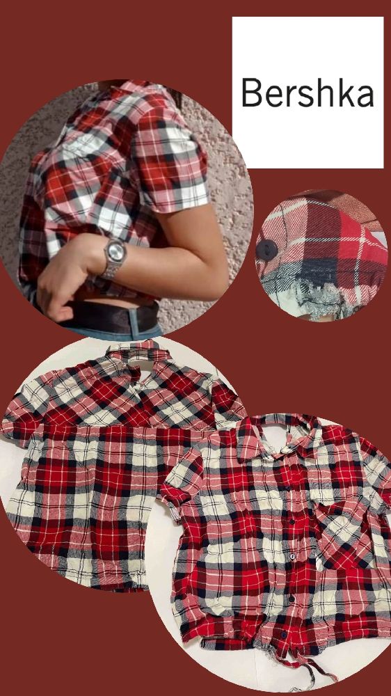 chemise cropped Bershka 
