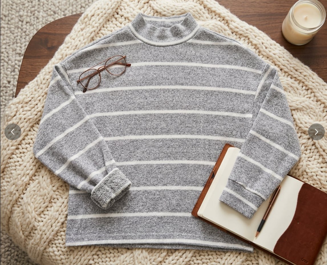 Pull gris raillée 🛍️