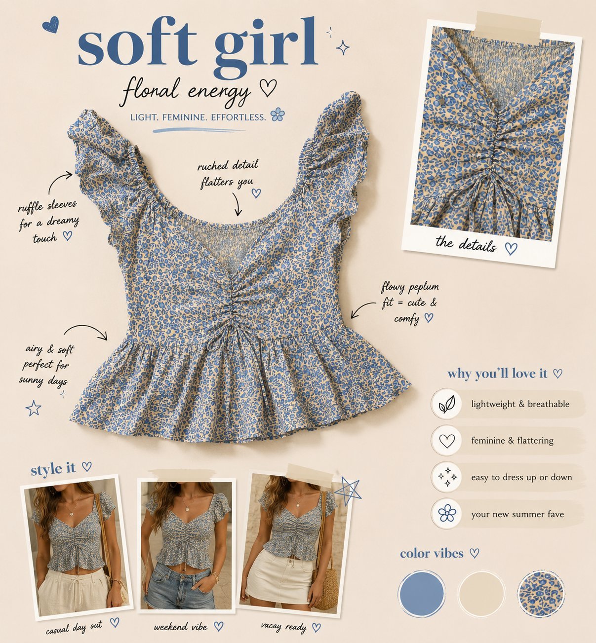 T-shirt girly bleu ciel😍