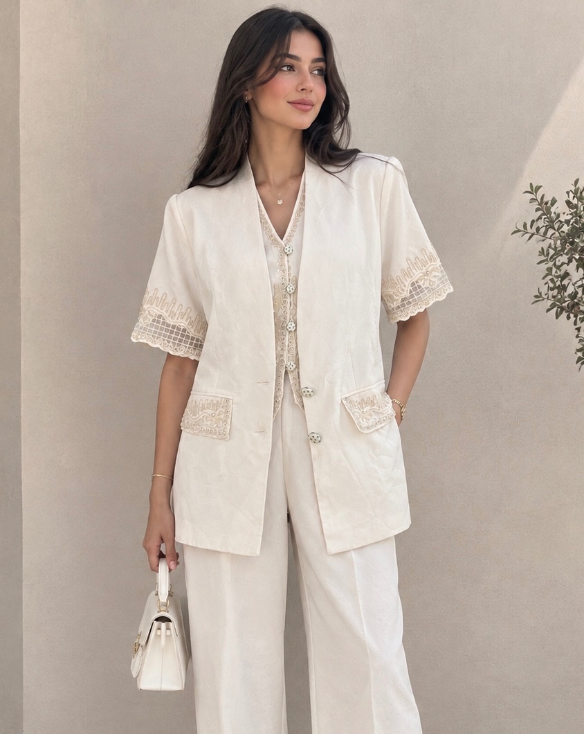 Ensemble tradisionnelle 3 pieces مطروزة باليد !