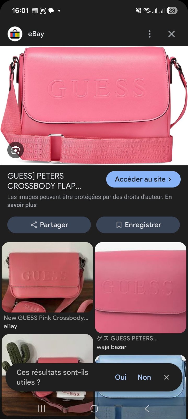 Sac guess authentique rose fuschia neuf