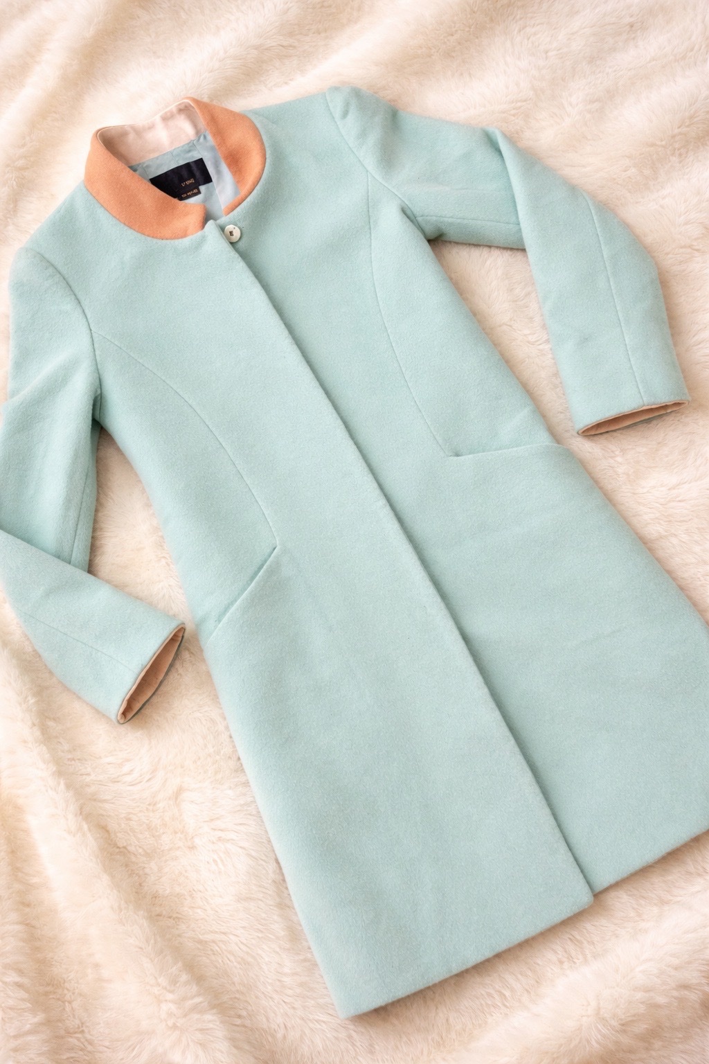 Manteau femme mi-long couleur vert menthe