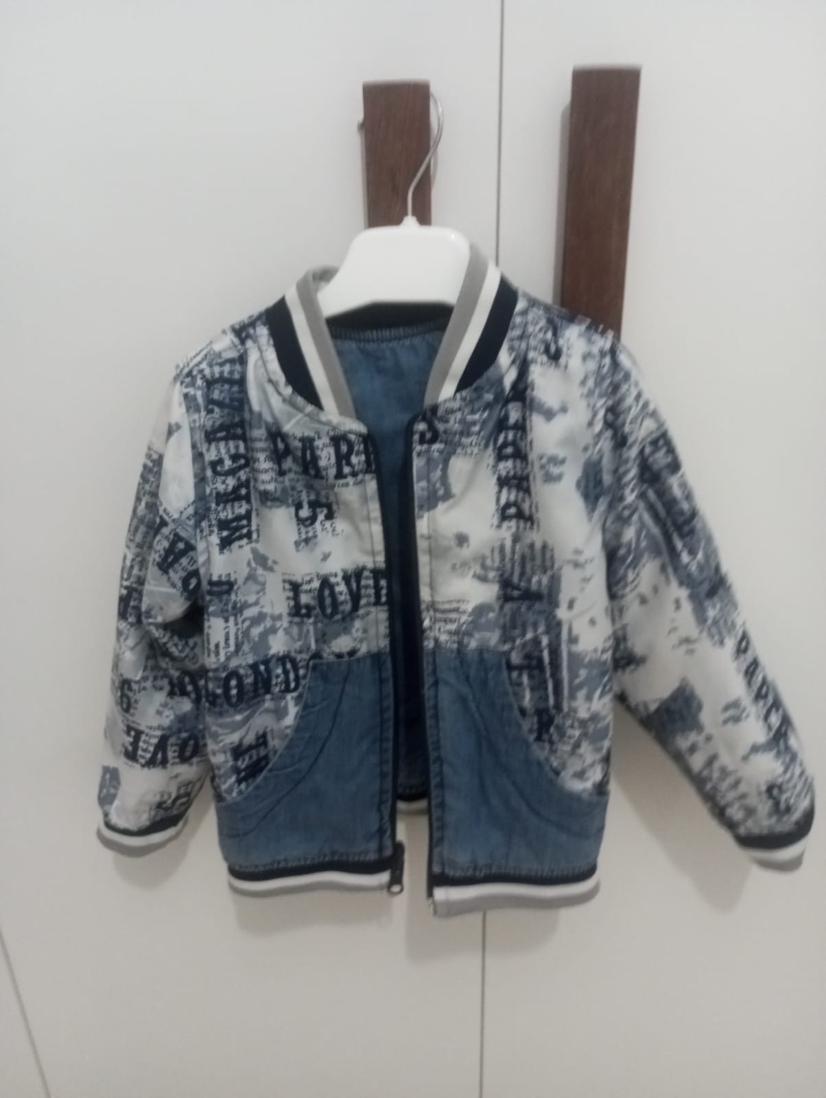 Veste djean double face pour garçon 