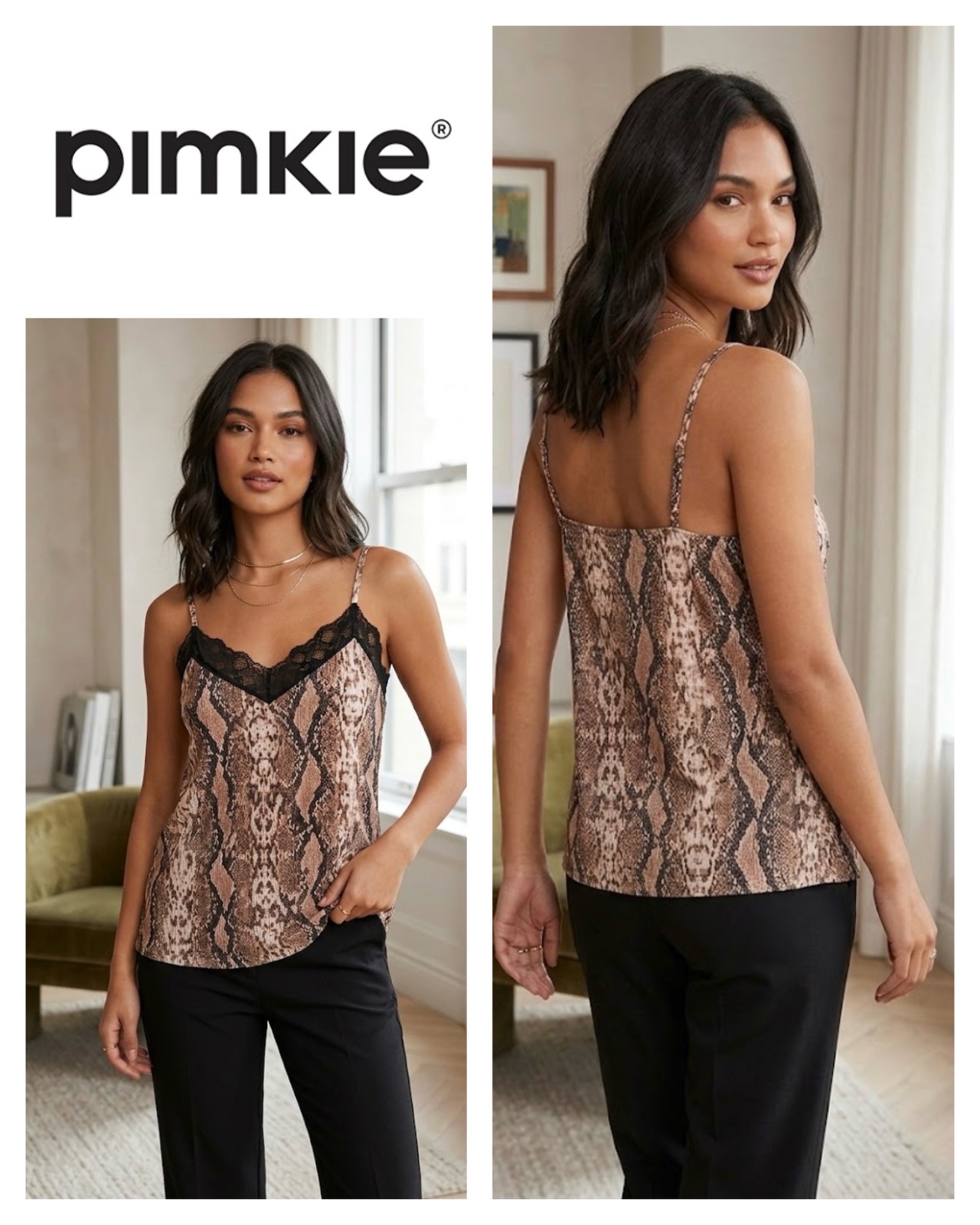 Joli débardeur Pimkie avec bordure en dentelle.