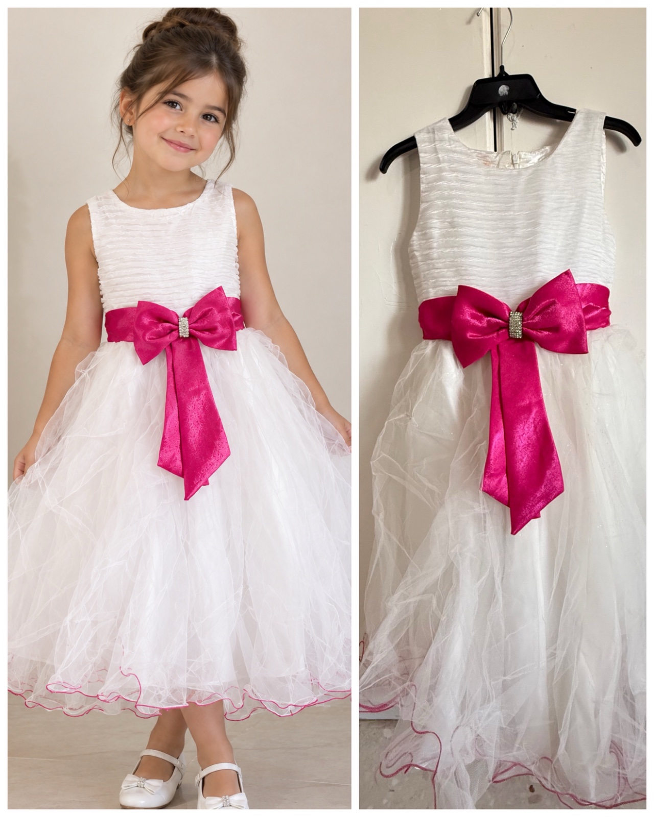 Très jolie robe de cérémonie pour petite fille, élégante et raffinée 🌸