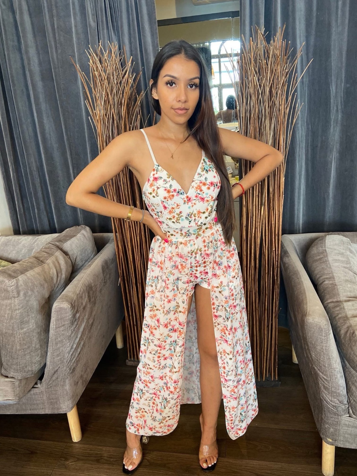  Robe Combinée Fleurie 
