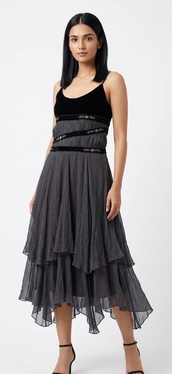 Robe noire vintage perlée (Style Coquette) 🖤