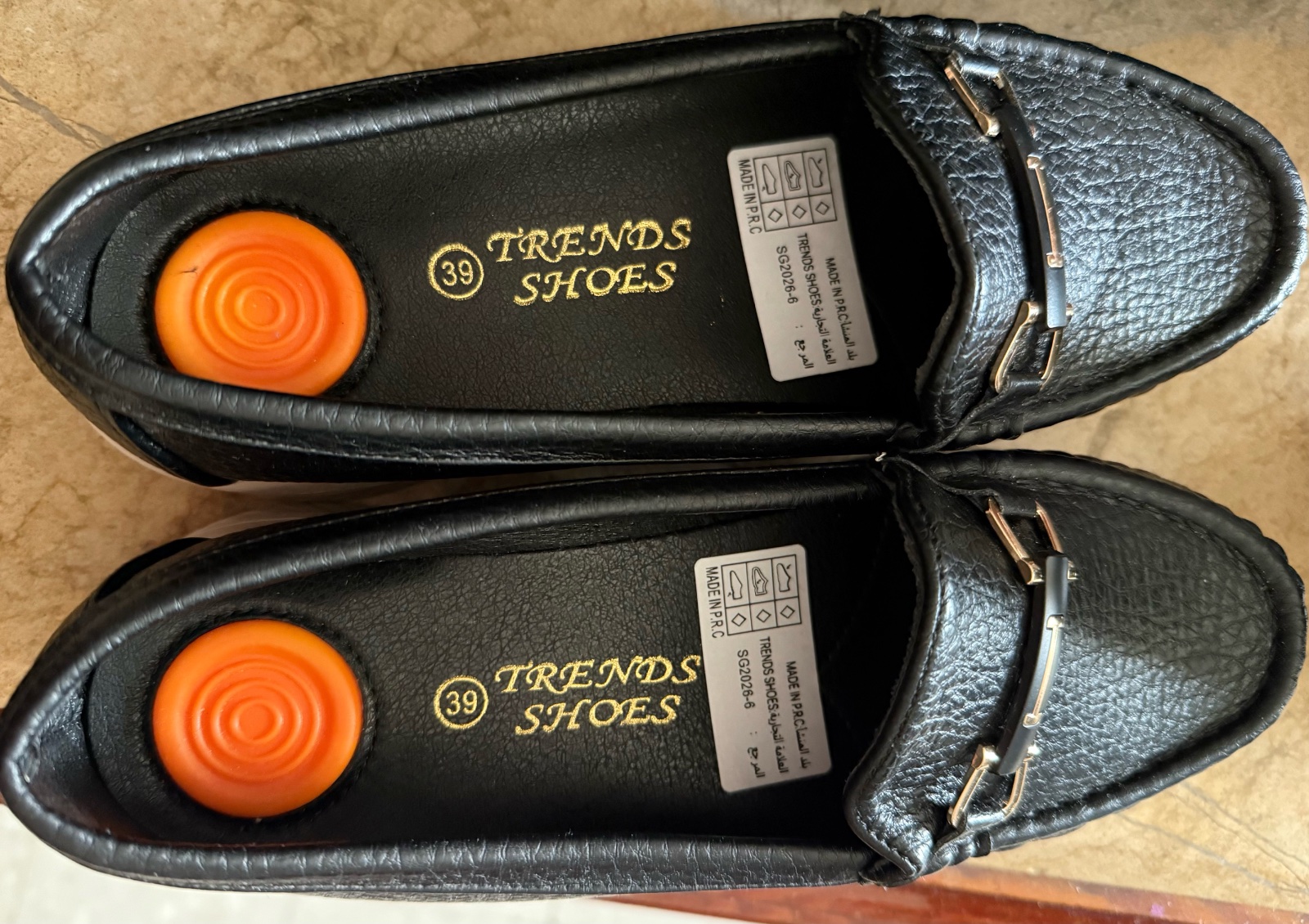 Mocassins noirs médicaux confortables,pointure 39