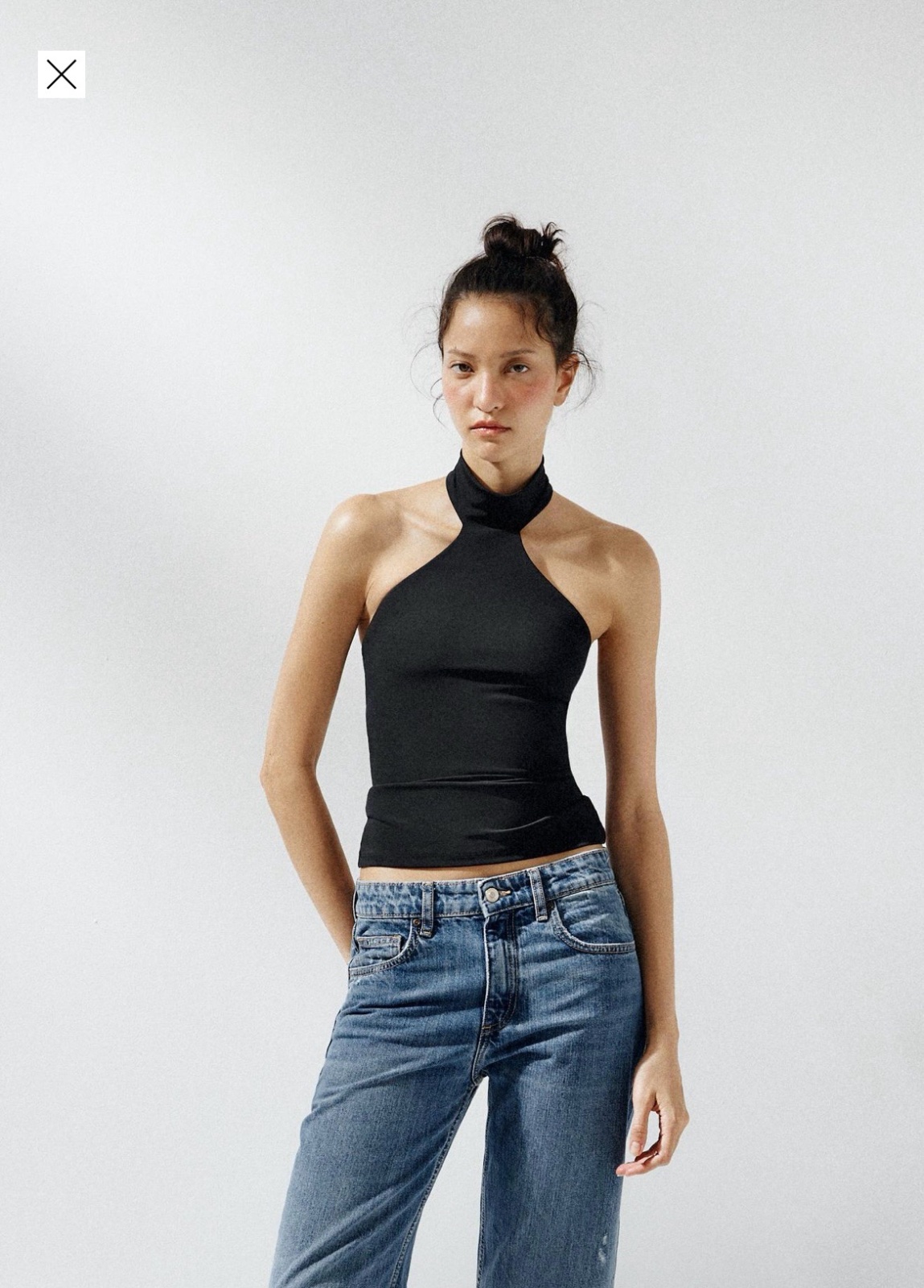 Top halter dos nu Zara sans manche stylé 
